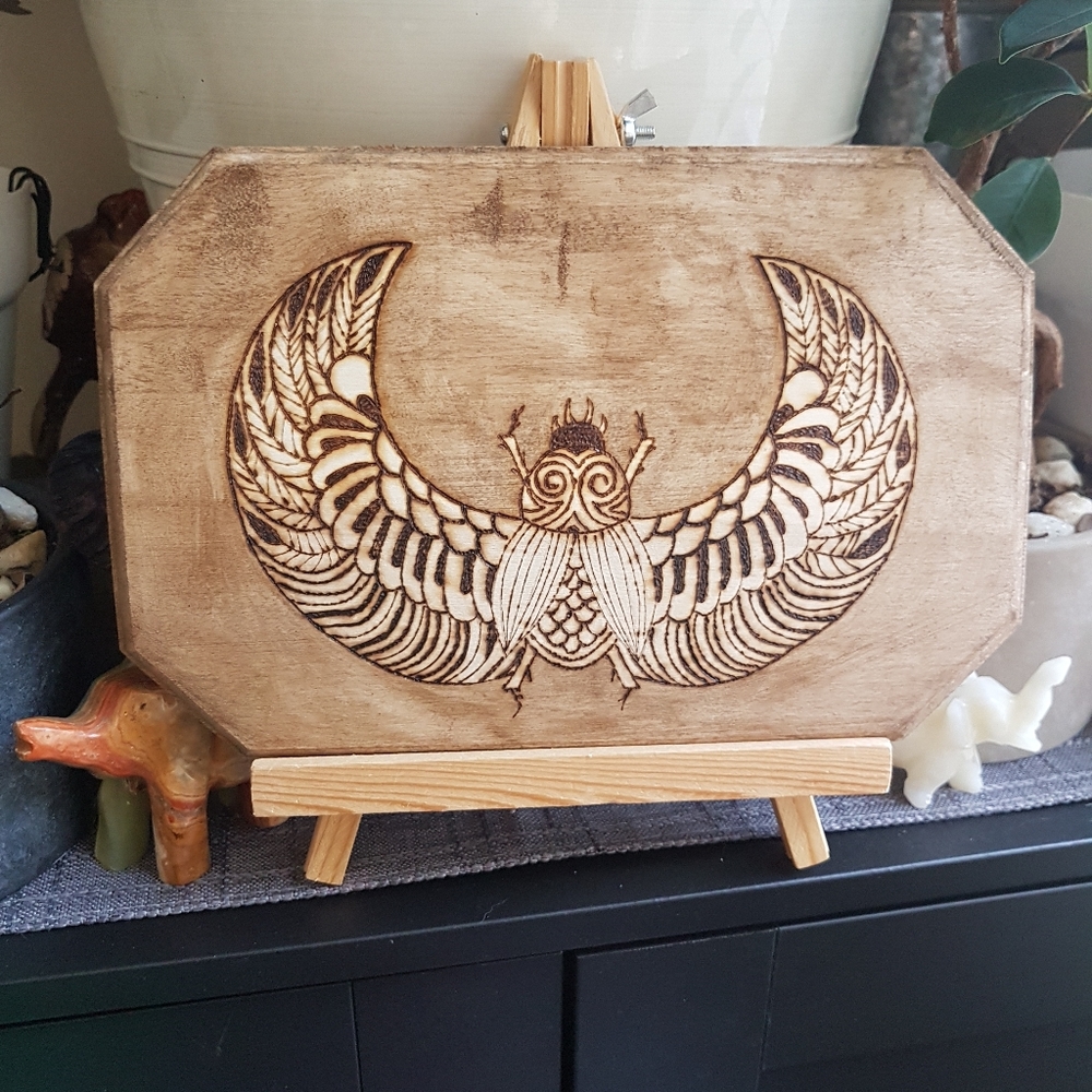 Moth woodburning plaque, wall hanging